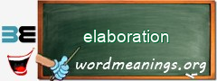 WordMeaning blackboard for elaboration